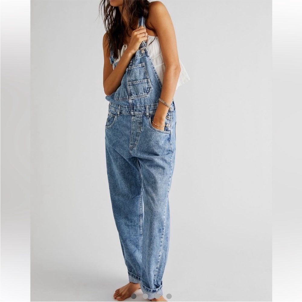 Free People Ziggy Overalls Light Blue Wash